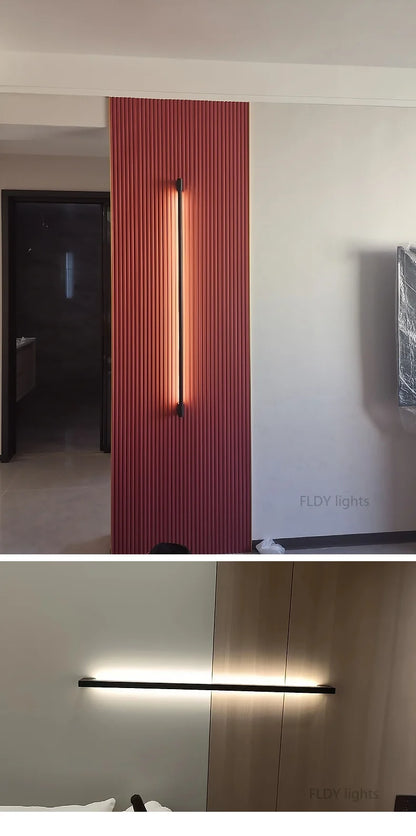 Modern Minimalist Long Wall Lamp LED Wall Mounted Light Indoor Living Room Bedroom Background Lamp Home Decora Fixtures 110/220V