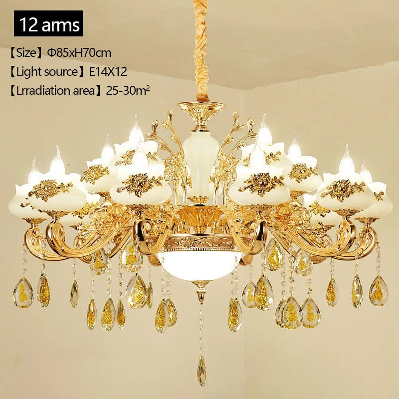 Nordic Luxury Gold Crystal LED Ceiling Chandelier LOFT Villa Lustre LED Pendant Lamp Living Room Hotel Hall Decor Hanging Lamps