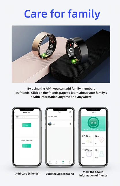 2026 Upgraded Smart Rings for Men Women, Health Monitoring Ring, Fitness Tracker with Sport Mode, Pedometer, Sleep, Step, IP68 Fitness Ring, Outdoor Activity Tracker Ring for Android for IPhone - Gifts for Him/Her