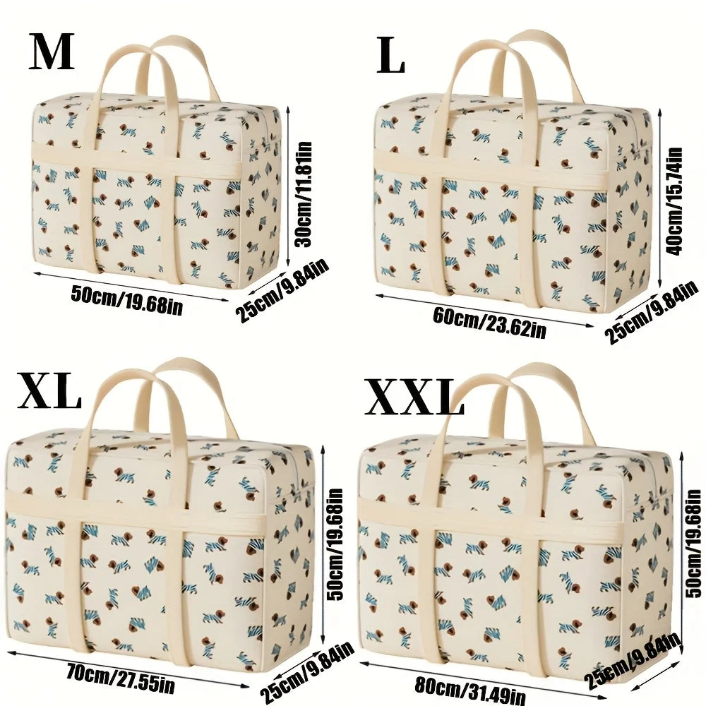 1pc Foldable Luggage Organizer Bag with Cute Puppy Pattern,Large Capacity Space-Saving Travel Storage Bag,Durable Polyester bag