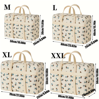 1pc Foldable Luggage Organizer Bag with Cute Puppy Pattern,Large Capacity Space-Saving Travel Storage Bag,Durable Polyester bag