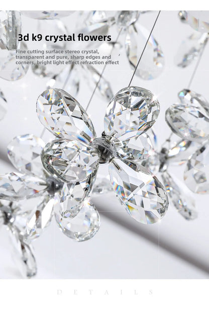 French Crystal Dining ChandelierFo Home Use Restaurant Lamp Luxurious And Modern Café Bar Counter Dining Table And Ceiling Light