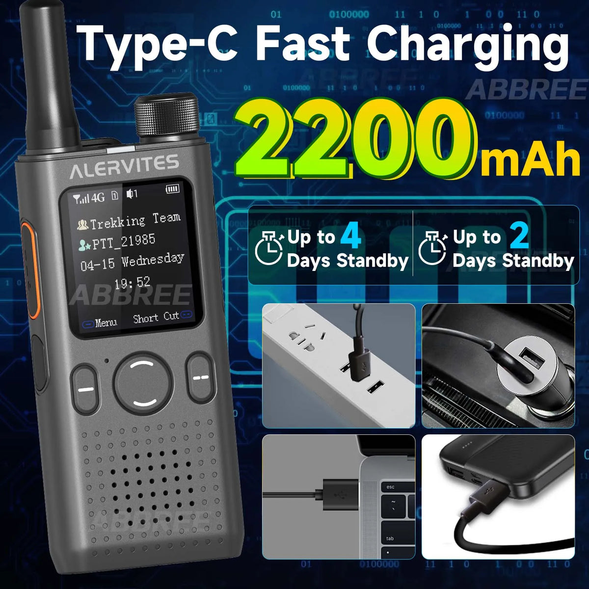 Baofeng AT1 POC Walkie Talkie Free Unlimited Data EU/US Worldwide Communication Phone Group Setting Portable 4G/5G Two Way Radio