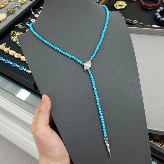 Vintage Women's Turquoise Snake Necklace Jewelry Fashion Accessory