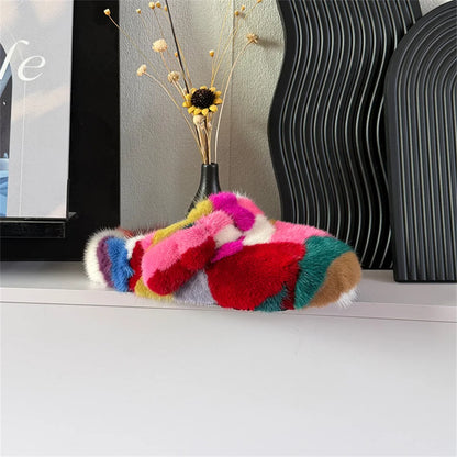 Slippers Shoes for Women 2026 Flat Real Fur Mink Slippers Soft Indoor Women's Slippers Flip Flops Woman Luxury Designer Shoes