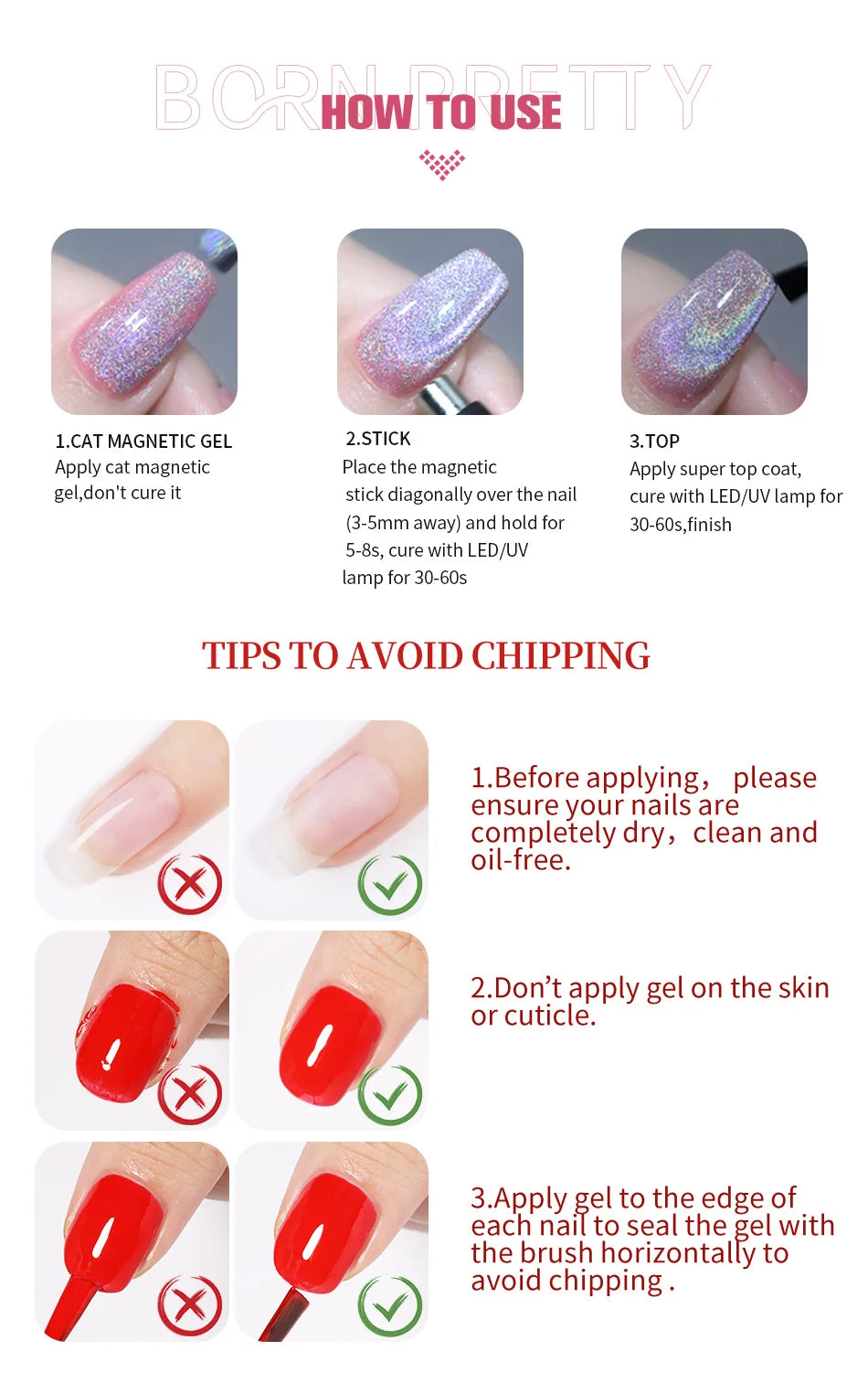 BORN PRETTY 10ml Cat Magnetic Gel Nail Polish Moonlight Glass Bead Water Light Crystal Soak Off UV Varnish For DIY Nail Art