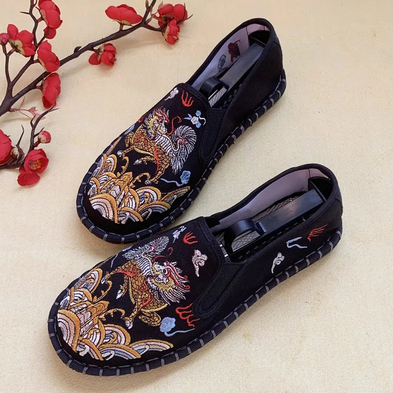 Hanfu Shoes for Women Sneakers Men Ethnic Style Embroidery Chinese style Streetwear Fashion Casual Vintage Old Beijing Shoes