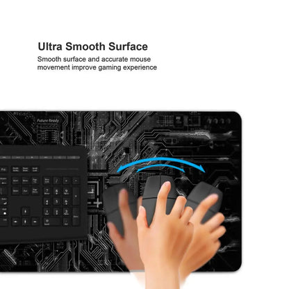 Black Circuit Board Pattern Mouse Pad Large Computer Office Table Mats Rubber Anti-slip Gaming Keyboard Mousepads Long Desk Pads