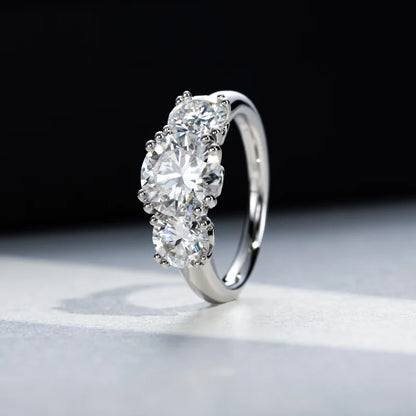 Carnica Luxury 925 Sterling Silver 5CT Real Moissanite Ring D Color Closed Band for Women GRA Diamond Wedding Jewelry Gift Hot