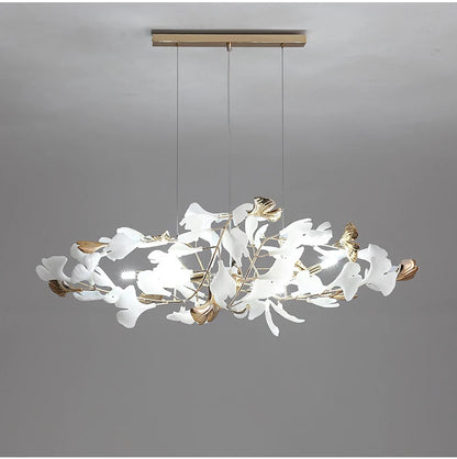 Modern Ceramics Chandeliers Home Ginkgo Biloba Decoration Villa Living Room Lighting Pendant Lamps Indoor Hanging Lights Fixture