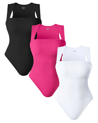 2026 Summer Fashion Square Collar Solid Color Sleeveless Bodysuit High Waist Sexy Tight Women's Jumpsuit