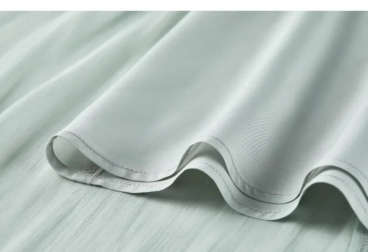 SENTUBILA Women's Summer Skirt 2026 Elegant Elastic Waist Sheen Flowy A Line Long Skirt for Woman Ladies Clothes 162QG4909