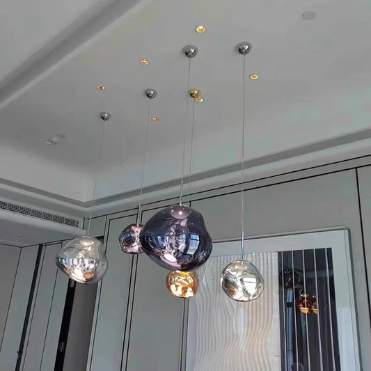 Nordic LED Pendant Lights Creative Restaurant Living Room Bedside Loft Indoor Chandelier Decoration Glass Hanging Light Fixture