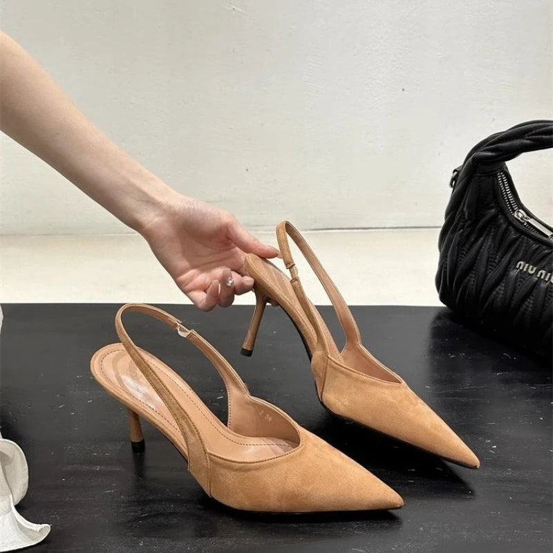 Luxury High Heels Sandals Women Sexy Pointed Toe Shoes for Woman Slippers New Party Shoes Pumps Elegant Slides Mujer Zapatos