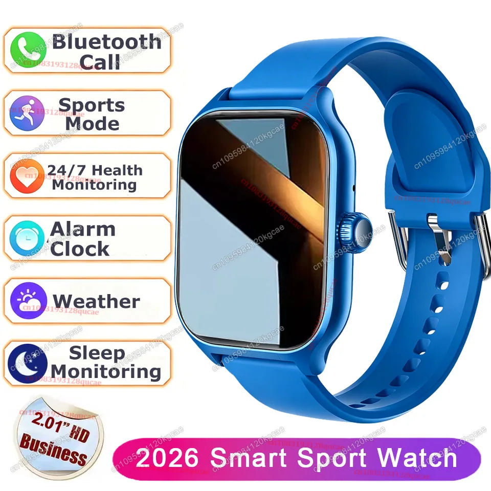 2026 Smart Watch Android IOS Phone 2.01'' Color Screen Bluetooth Answer Call Fitness Watch Tracker Smartwatch Women Men New Hw12