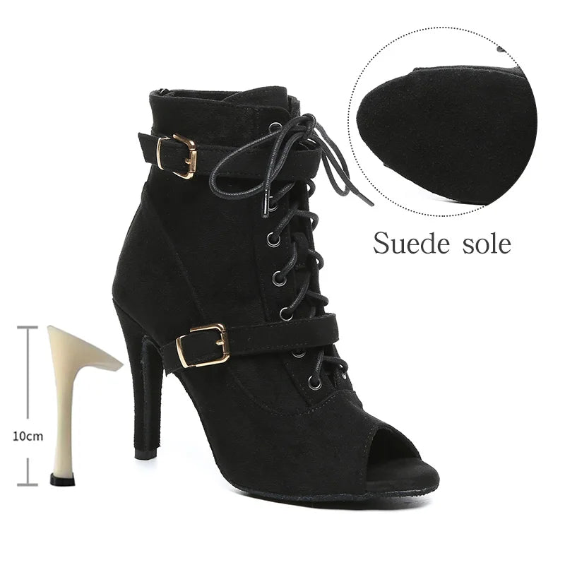 SWDZM New Ladies Dance Shoes Ballroom Dance Boots Denim Jazz Dance Shoes Girls Sexy Pole Dance Ballroom Dance Cowboy Boots
