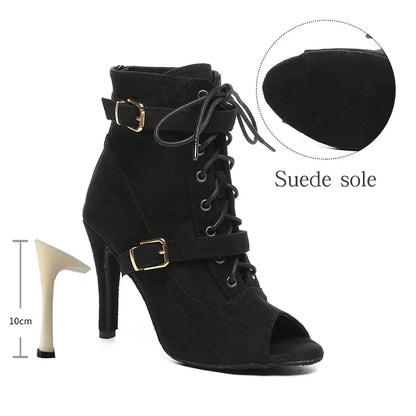 SWDZM New Ladies Dance Shoes Ballroom Dance Boots Denim Jazz Dance Shoes Girls Sexy Pole Dance Ballroom Dance Cowboy Boots