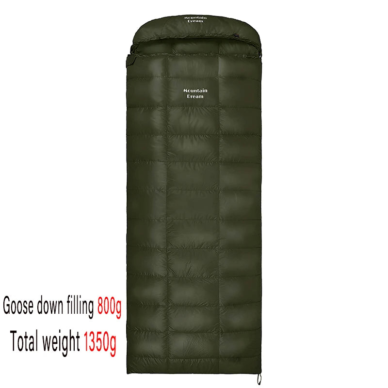 Envelope-style Down Sleeping Bag Ultra-light Goose Down Waterproof Plus Size Winter Warm Travel Hiking Camping Sleeping Bag