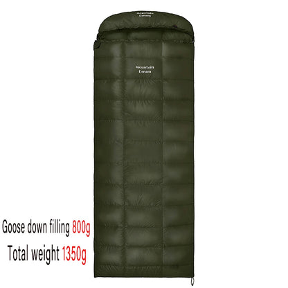 Envelope-style Down Sleeping Bag Ultra-light Goose Down Waterproof Plus Size Winter Warm Travel Hiking Camping Sleeping Bag