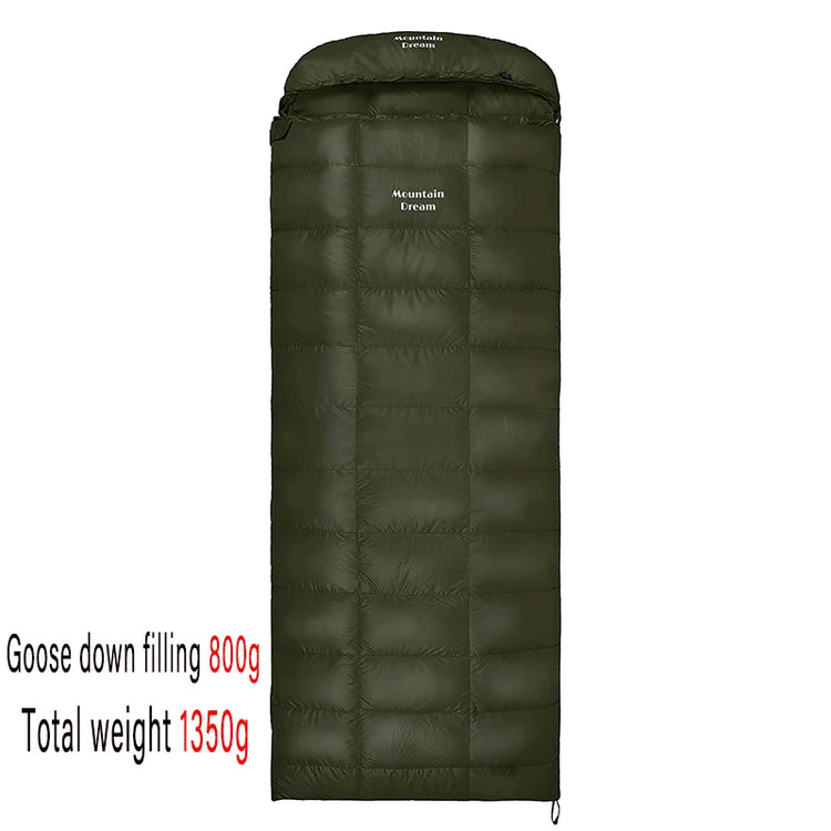 Envelope-style Down Sleeping Bag Ultra-light Goose Down Waterproof Plus Size Winter Warm Travel Hiking Camping Sleeping Bag