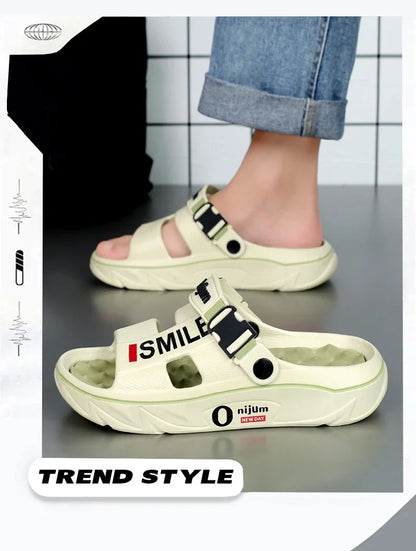 Summer Men's Massage Slippers Indoor Outdoor Sandals Beach Comfortable Soft Slides Clogs Casual Shoes Men Women Home Slippers