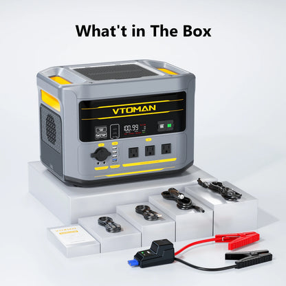 VTOMAN FlashSpeed 2400 Portable Power Station 2400W 1408Wh LiFePO4 Battery UPS Uninterruptible Power Supply,Max 600W Solar Input, Expandable to 2688Wh, 12 Devices Output, Car Jump Starter for Camping Home Emergency Backup Pow