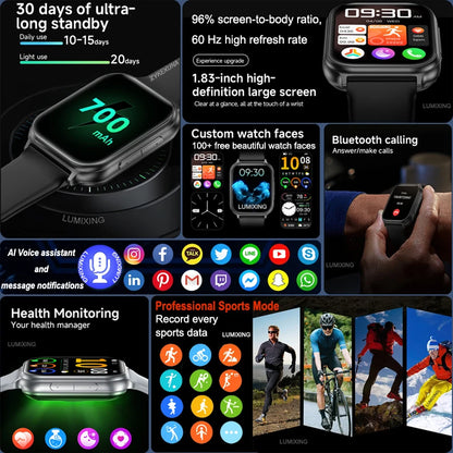 2026 New Smartwatch Women Sports Fitness Track IP68 Waterproof Built-in 24H Heart Rate Bluetooth Call Ladies Fashion Smartwatch