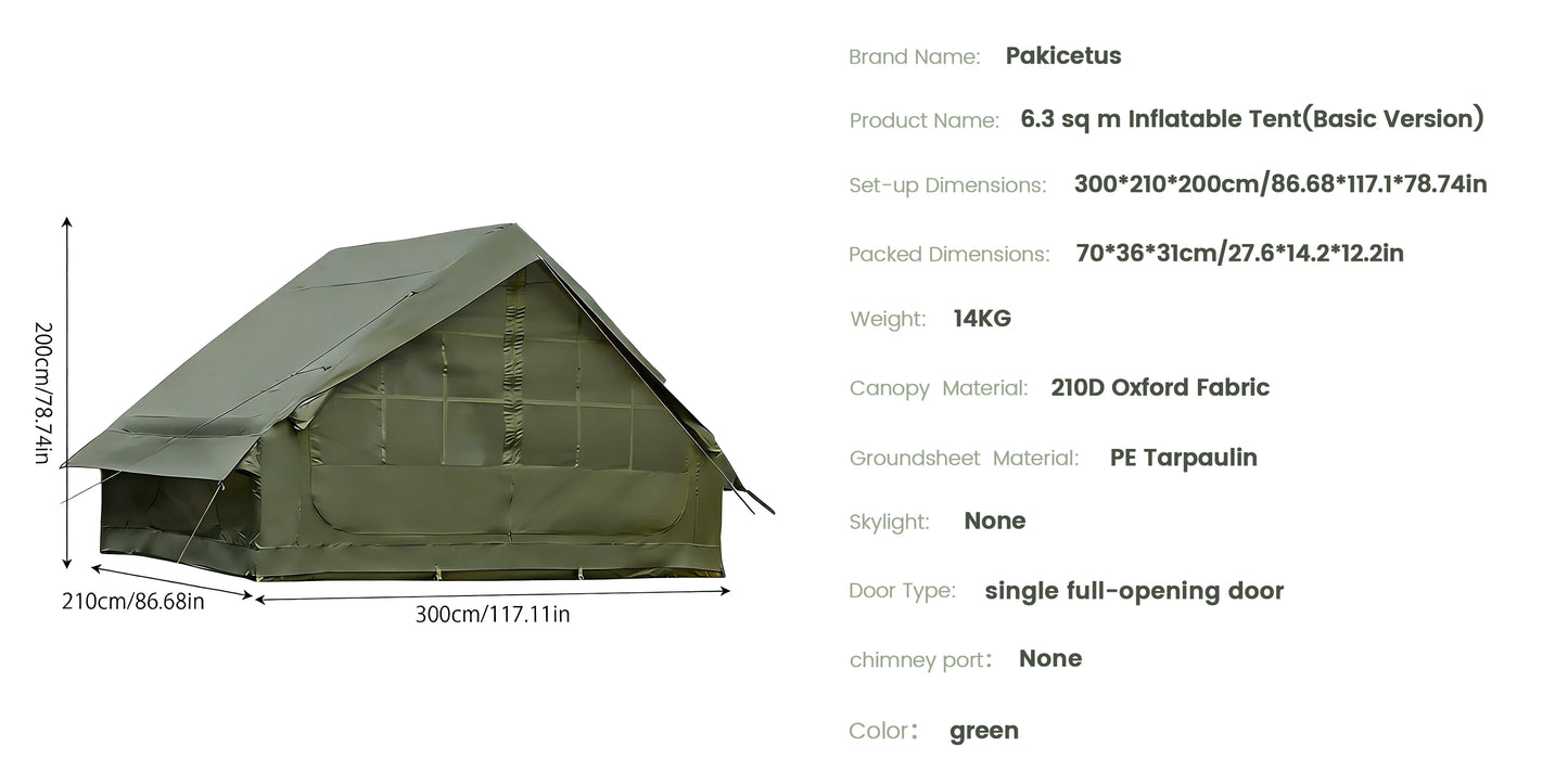 PAKICETUS Inflatable camping tent 4-8 people with windows portable water-resistant camping tent  Four season tents