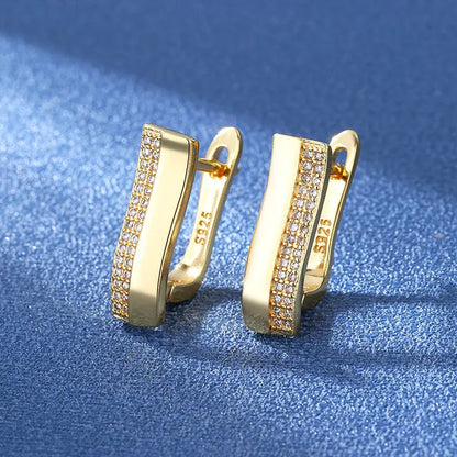 925 Silver Needle Princess Crystal Square Zircon Drop Earrings for Women Trendy Simplicity Jewelry Girl Sweet Gifts New