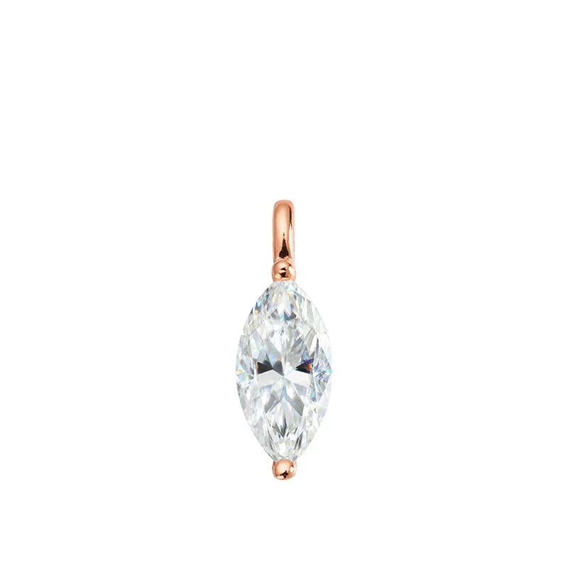 3carat Solitaire Marquise Cut Moissanite Hard Necklace for Women Eye Shape Sparkling Diamond Pendant Neck Chain with Certificate