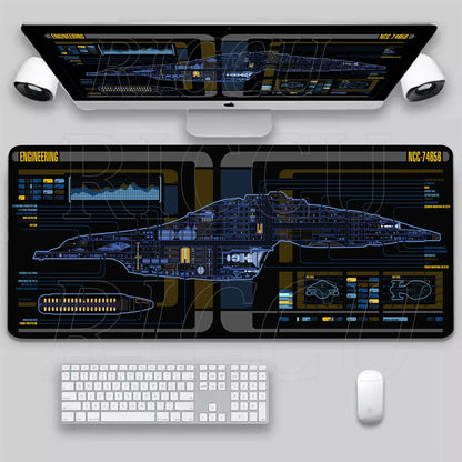 XXL HD print Game Mouse Pad Star Trek Office PC Accessories Keyboard Starship Blueprint Gamer Computer Cabinet Desk Mat carpet