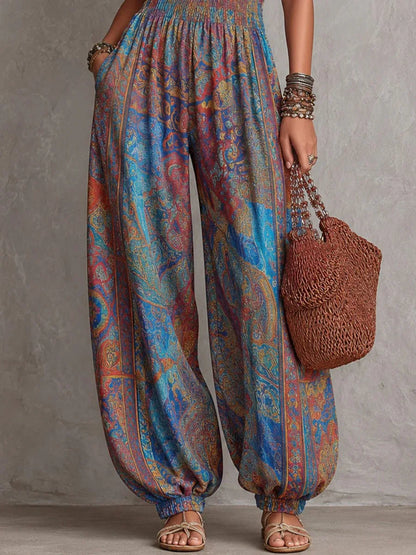 Sexy Sleeveless Backless Jumpsuit Women's 2026 Summer Boho Wide Leg Printed Loose Long Pants Jumpsuits Vacation Party Clothing