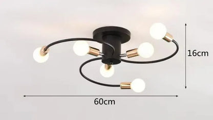 Minimalist Black/White/Gold Chandelier Simple Nordic Metal Chandelier Ceiling Lights for Living Room Bedroom Kitchen Bar Lustre