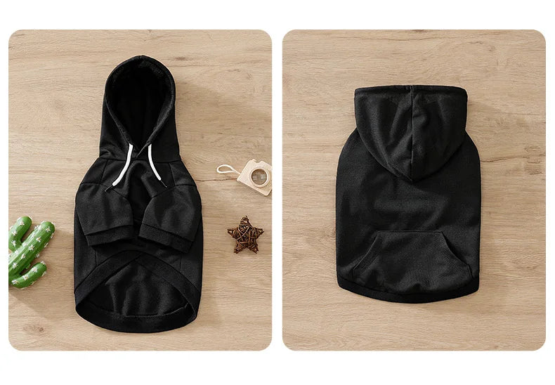 Autumn and Spring Pet Clothes Cute Little Medium Dog Hoodie Clothes Fashion Soft Casual Comfortable Black Cool Apparel Pets Fall