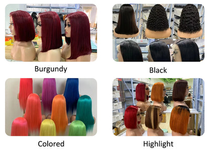 99j Burgundy Lace Front Wigs Human Hair Glueless Bob Wig Human Hair 13x4 Lace Front Wig Pre Plucked Straight Wine Red Bob Wigs