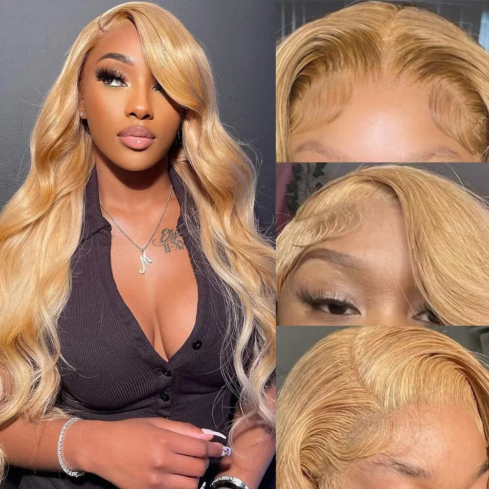 Silkwave #27 Honey Blonde 13x6 HD Body Wave Human Hair Wig Transparent Lace Front 13x4 Lace Frontal Wigs Colored Wigs 36 Inch