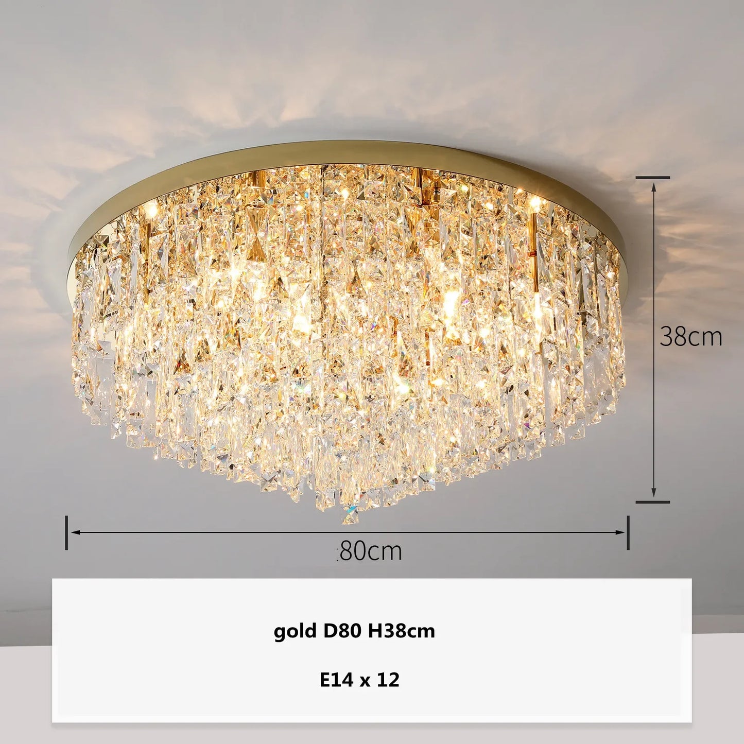 Modern Luxurious Crystal Ceiling Lamp Gold & Silver Color for Living Room Dining Room Bedroom - Elegant Lighting Fixture
