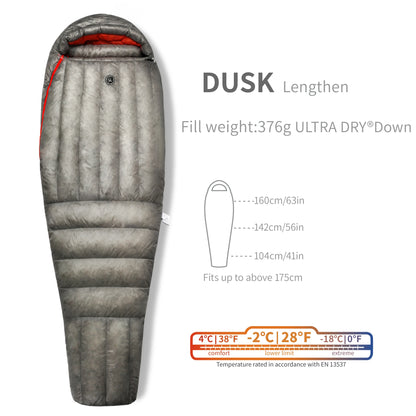 AEGISMAX Wind Hard Dusk Upgrade Ultralight Down Sleeping Bag 7D Nylon DWR 800FP Waterproof Outdoor Hiking Down Pro Sleeping Bag