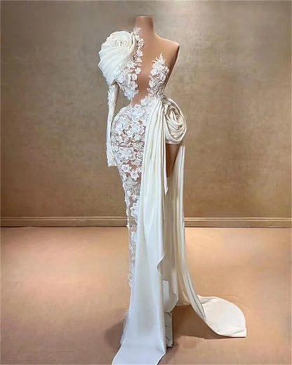 Lace South African Wedding Dresses Black Girls On-shoulder Floral Dubai Saudi Arabia Bridal Gown Vestido De Noiva Customized