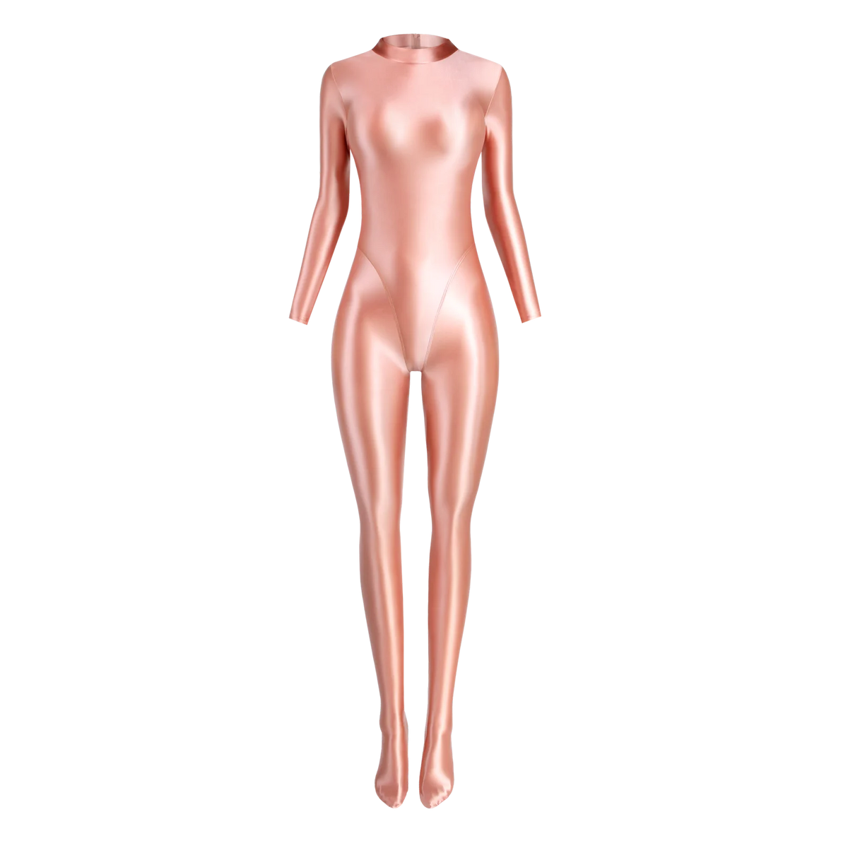 MJINM Spandex Catsuit Women Full Body Shiny Glossy Bodysuits Tight-Fitting Yoga Sport Tights Catsuit Jumpsuits Zentai