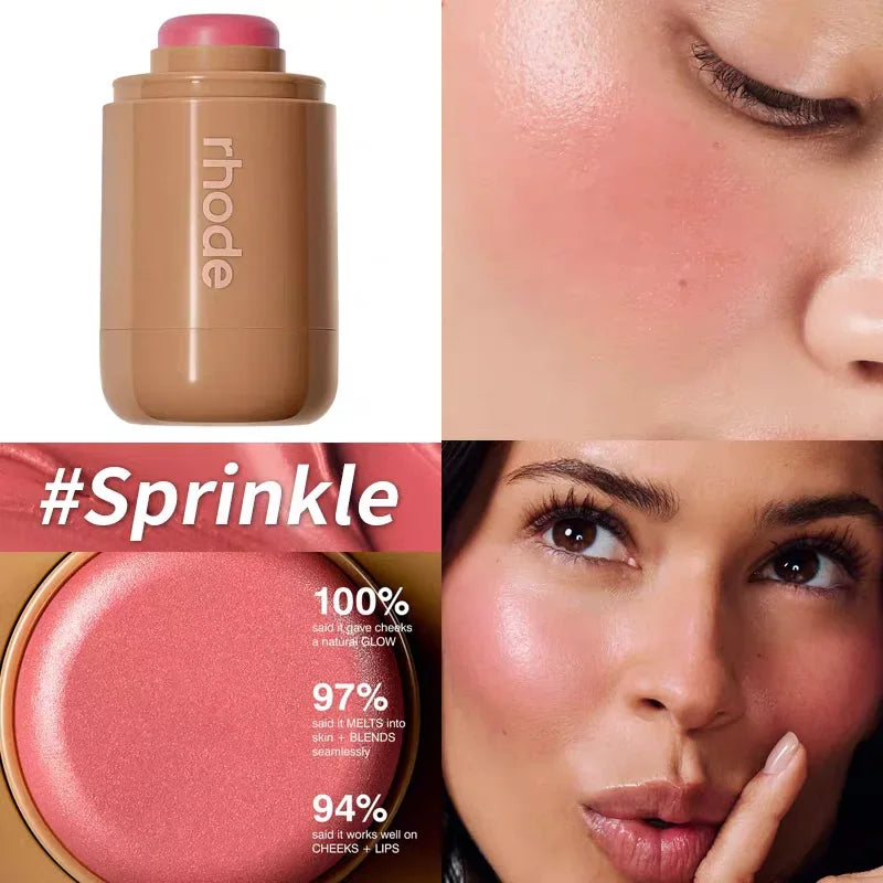 Rhode Skin Balm Data Cake Lip Gloss Sleepy Girl Freckle Pocket Blush Stick Non-fading Waterproof Blusher Moisturizing Lipstick
