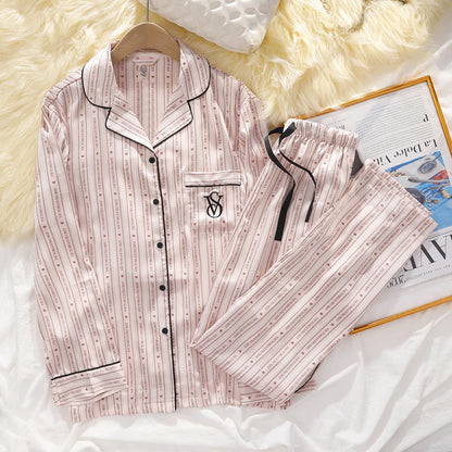 Victoria's Secret Suit Womens Silk Satin Pajamas Set Short Sleeve Shorts Sleepwear Loungewear Soft Breathable Button Down Pyjama