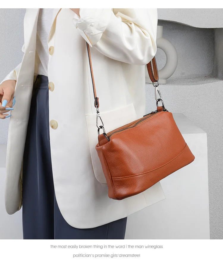 New Fashion Women Genuine Leather Handbags Women's bags Designer Female Shoulder Bags Luxury Brand Cowhide Ladies Messenger Bag