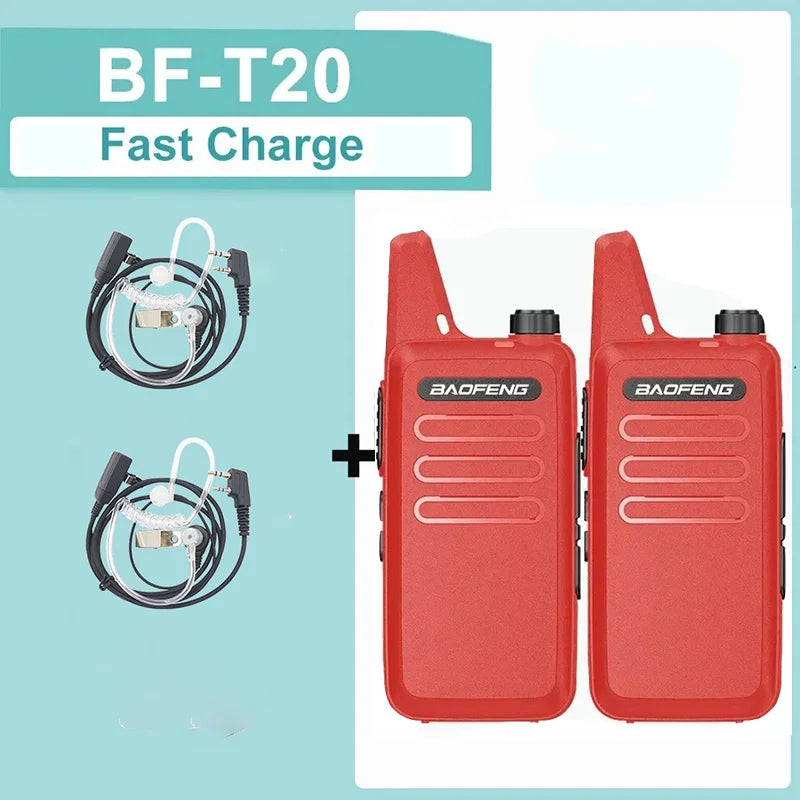 1/2PCS Baofeng BF-T20 Walkie Talkie Mini Micro USB Charging Portable Two Way Radios Upgrade Of BF-C9 KD-C1 For Hunting Kid’s Toy