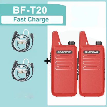 1/2PCS Baofeng BF-T20 Walkie Talkie Mini Micro USB Charging Portable Two Way Radios Upgrade Of BF-C9 KD-C1 For Hunting Kid’s Toy