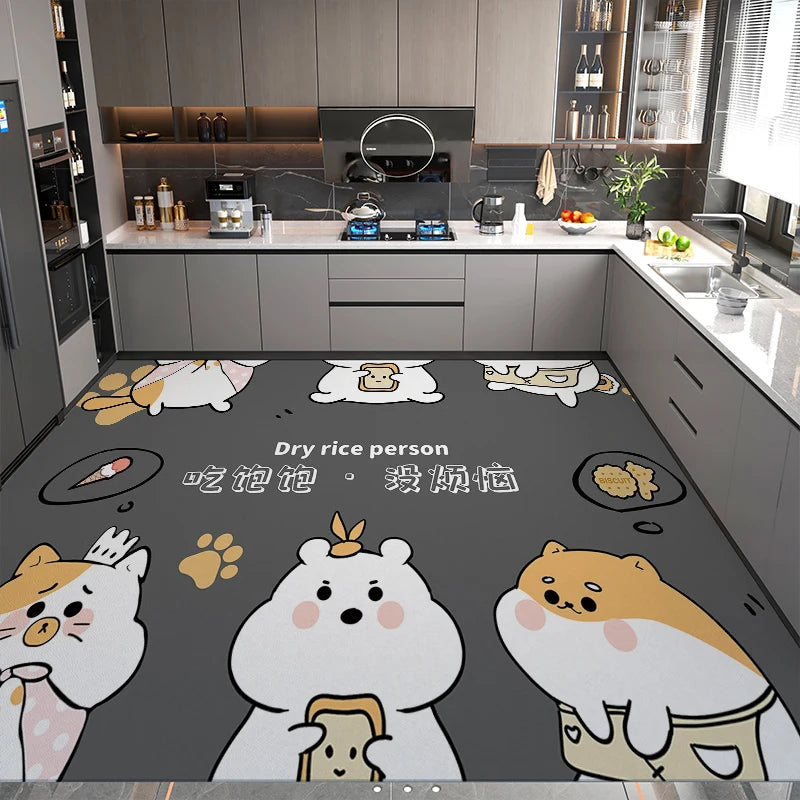 Modern Minimalist Balcony Washable Carpet Large Area Non-slip Floor Mat Anti-oil Anti-fouling Kitchen Rugs Home Pvc Leather Rug