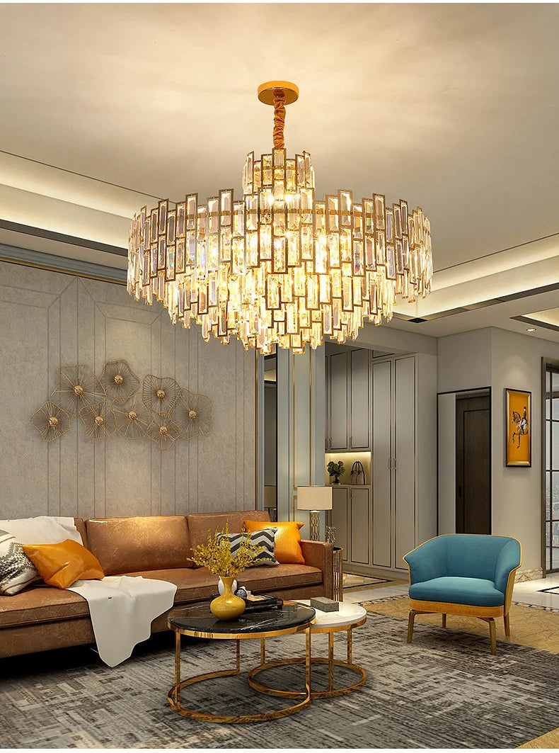 Luxury Crystal Ceiling Pendant Chandelier Lights Dining Room Chandeliers Lighting for Living Room Light Home Decor Lustre Salon