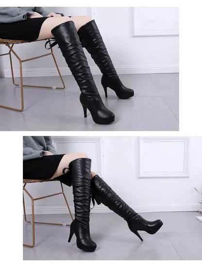 Women Boots Luxury Knight Women Length Boot Fashion Sexy Soft Leather Shoes Leather Elegant Comfortable Knee High Boots
