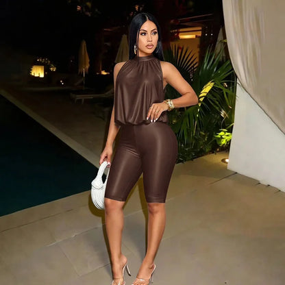 Sexy Halter Jumpsuits 2026 Summer Fashion Clothes Women One Piece Elegant Luxury Bodycon Club Party Playsuit Jumpsuits