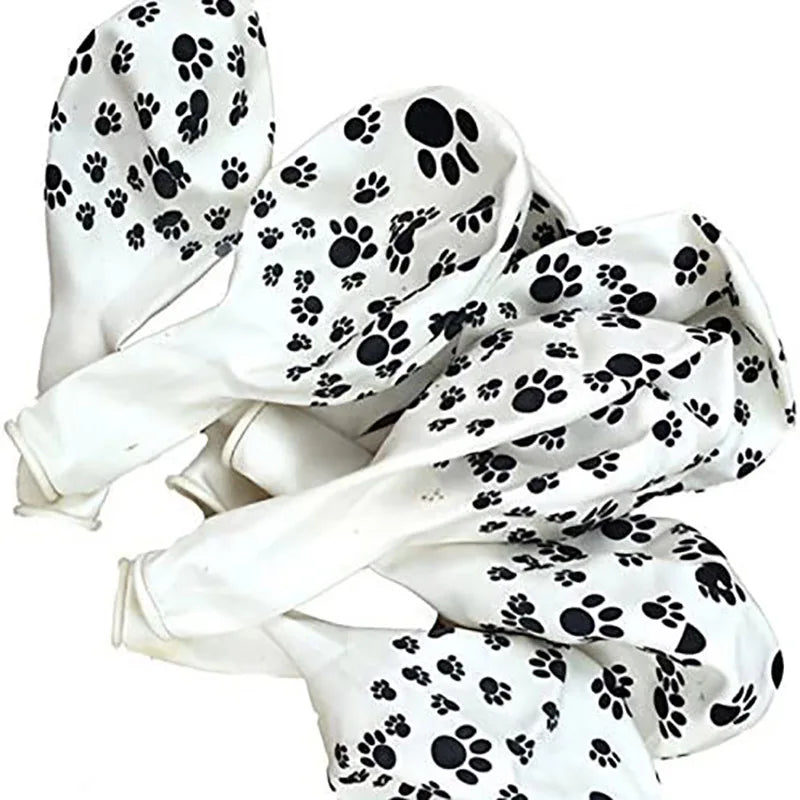 20pcs White Pets Dog Paw Latex Balloons Animal Theme Party Decor Kids Classic Toys Globos Helium Air Inflatable Balls Supply